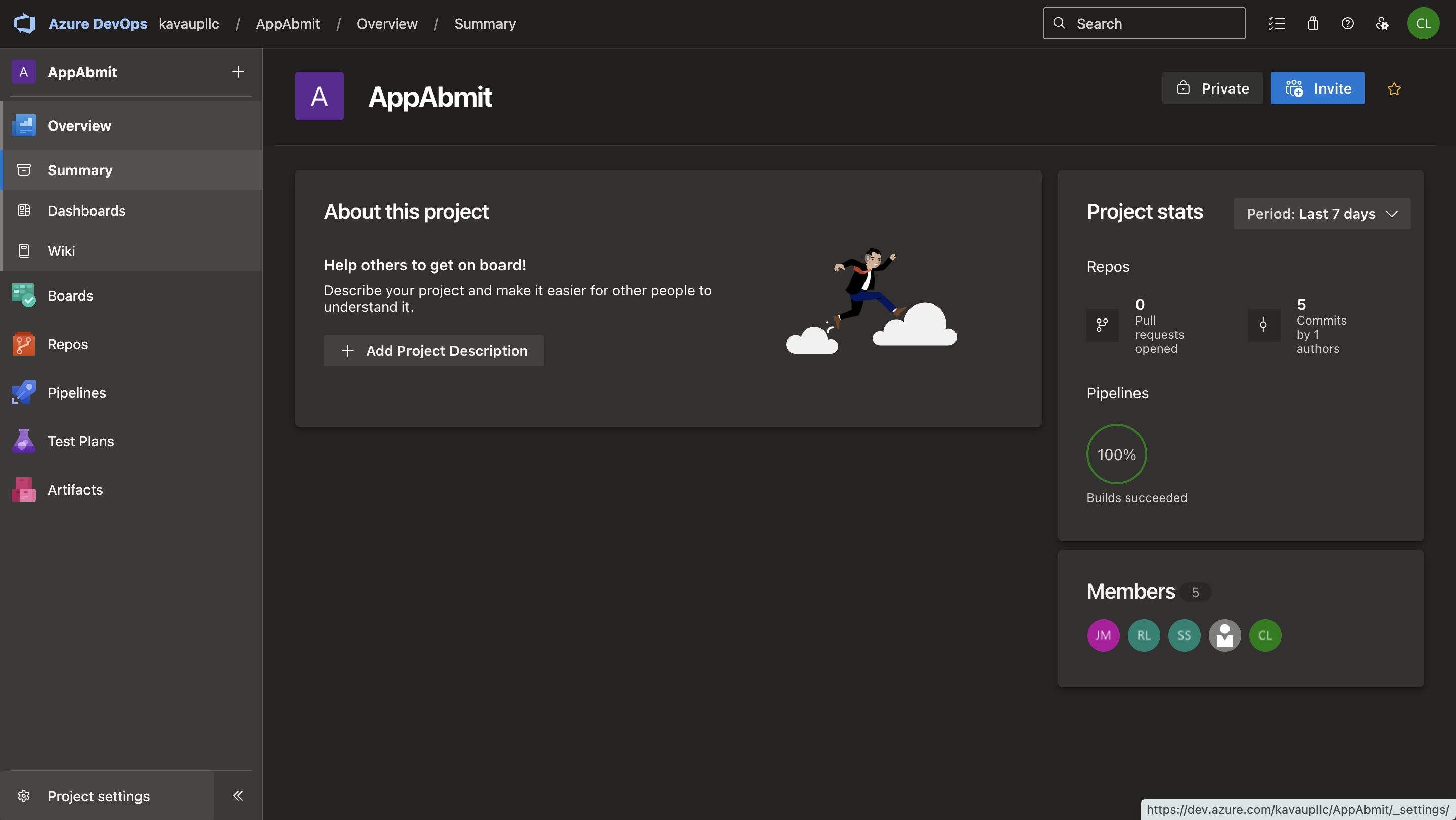 Project settings (dark)