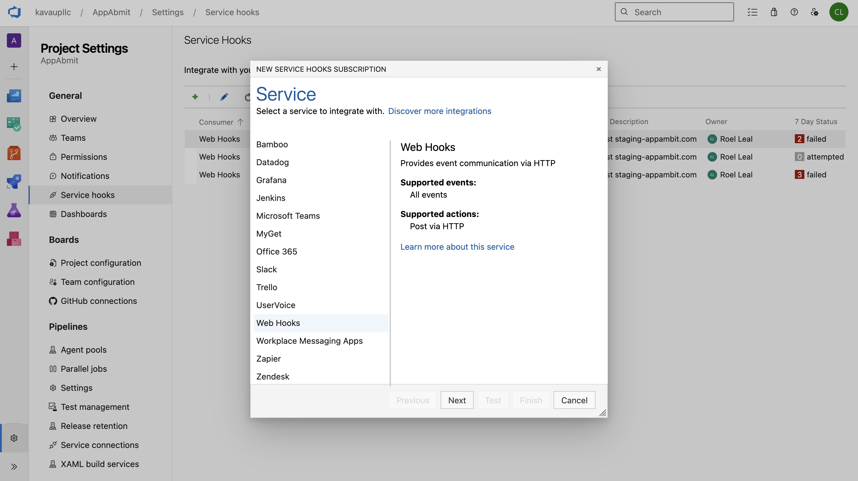 Select webhook (light)