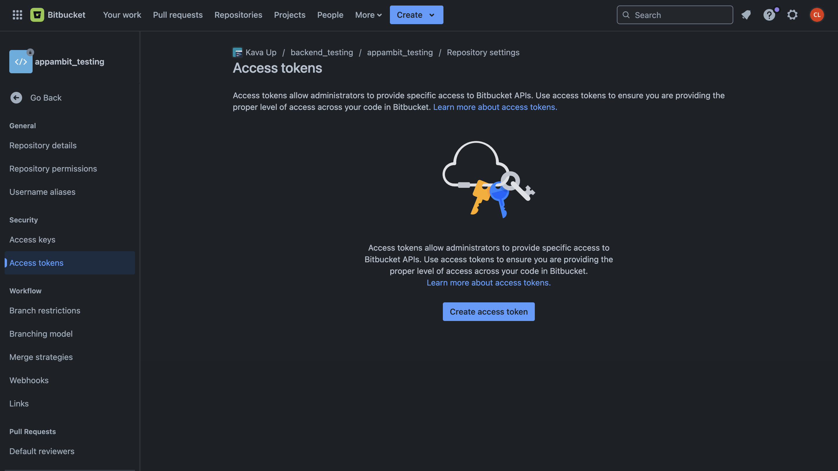 Create access token  (dark)