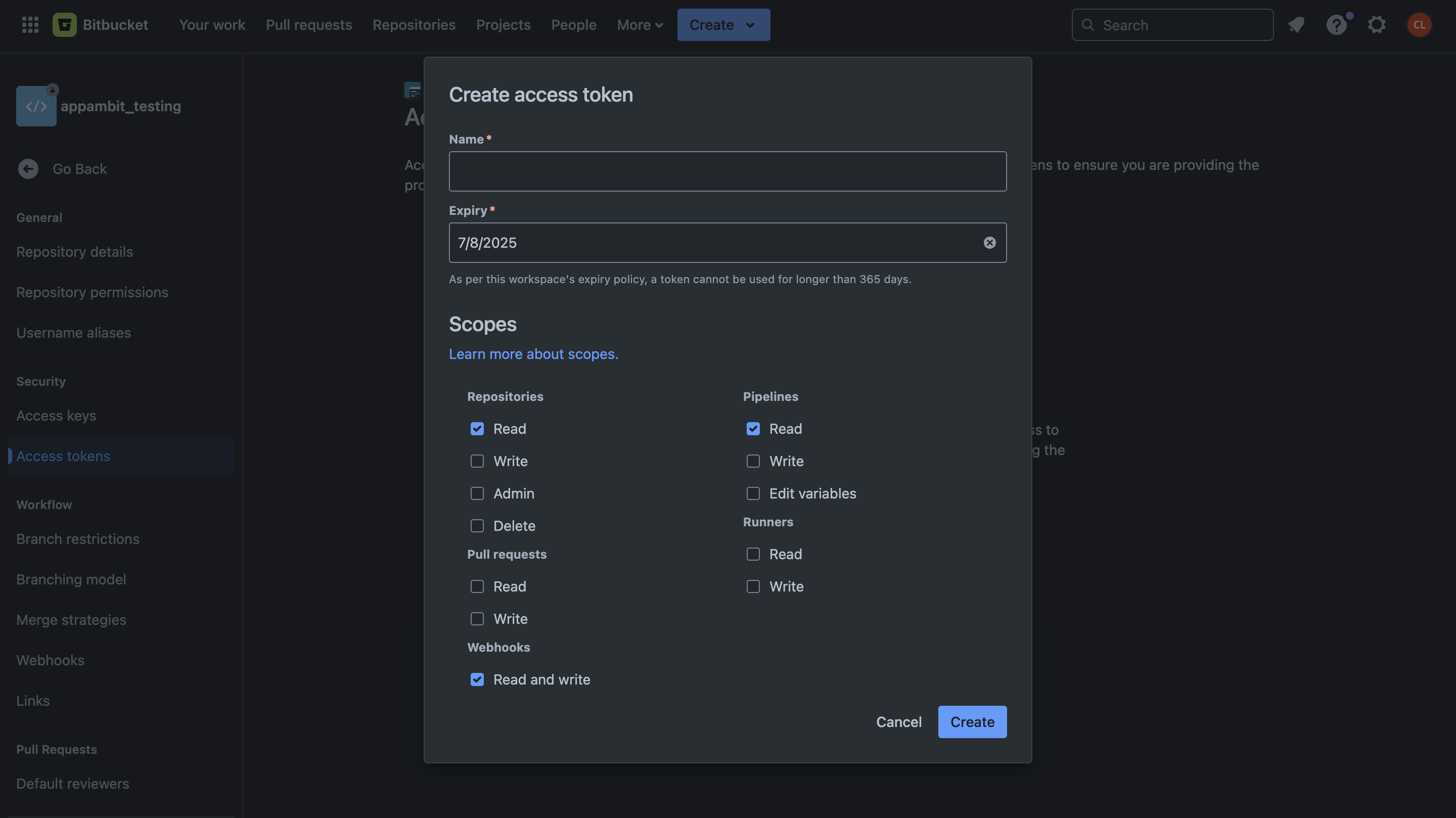 Token permissions token  (dark)
