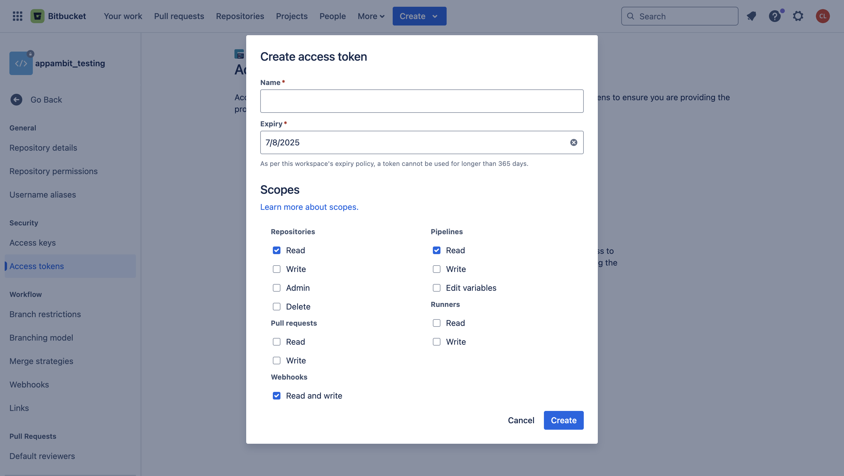 Token permissions (light)