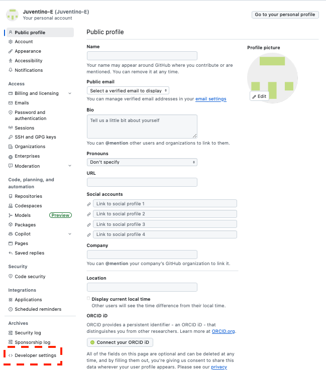 Developer Settings (light)