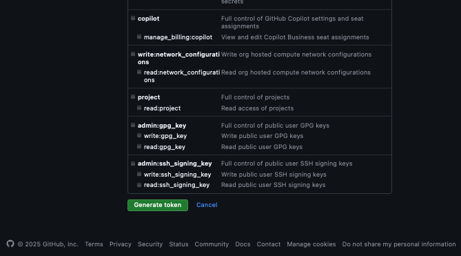 Generate token button (dark)