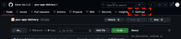 Repository settings (dark)