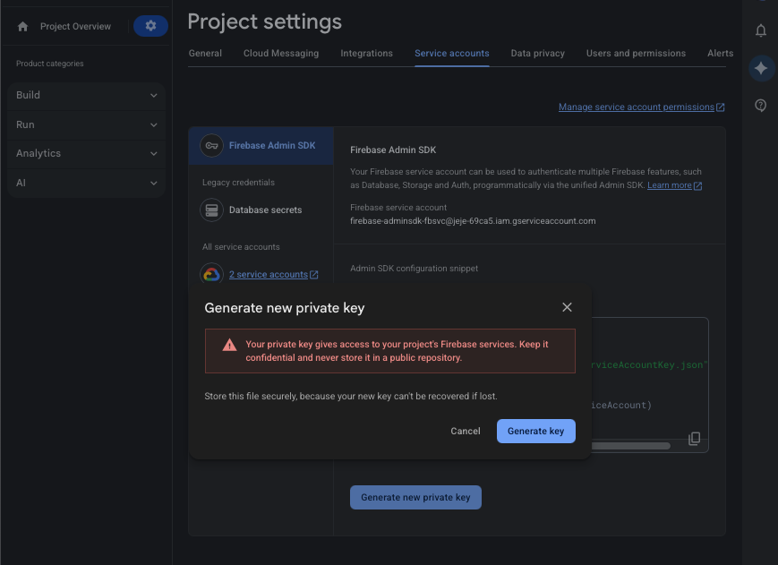 Generate new private key