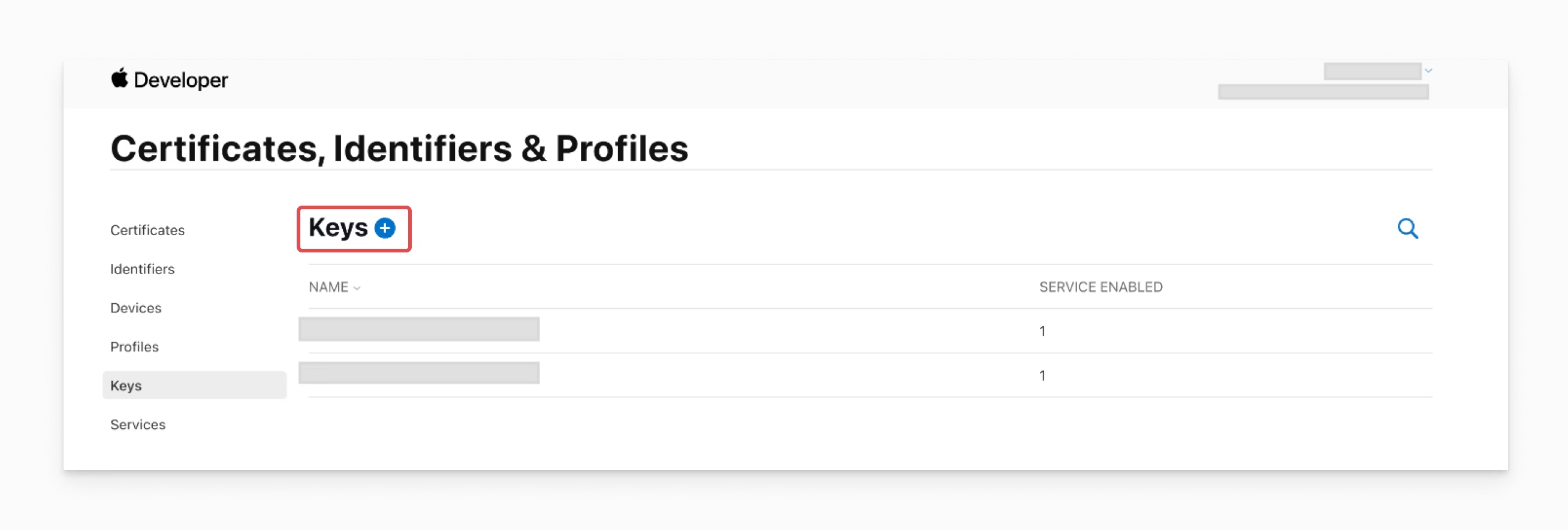 Create APNs Authentication Key