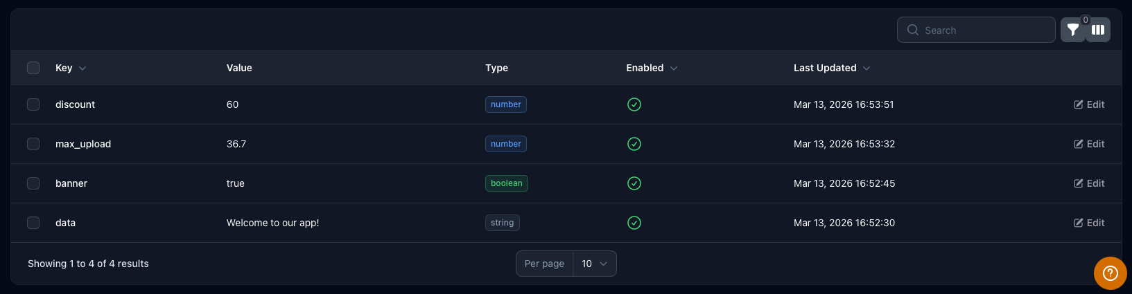 Remote Config Values