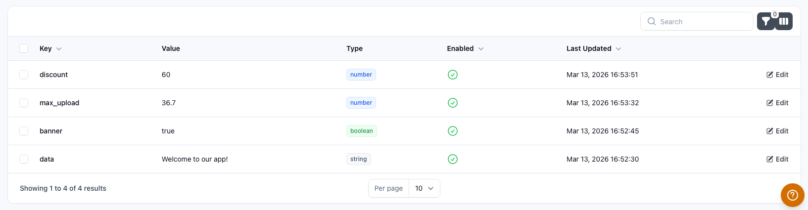 Remote Config Values